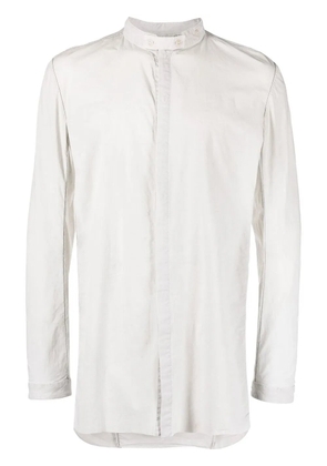 Boris Bidjan Saberi long-sleeve band-collar shirt - Grey