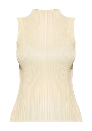 Pleats Please Issey Miyake pleated high-neck top - Neutrals
