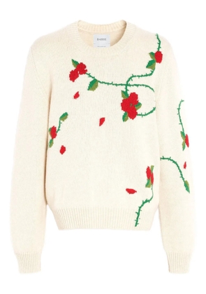 Barrie floral-intarsia cashmere jumper - Neutrals