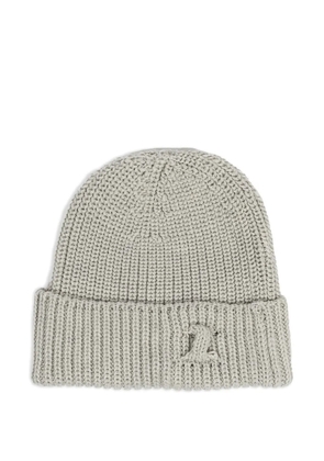 Hannes Roether ribbed virgin wool beanie hat - Grey