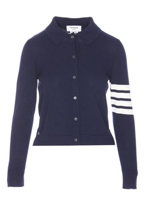 Thom Browne 4 Bar Stripes jersey polo shirt - 415 NAVY