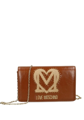 Love Moschino studded chain cross body bag - Brown