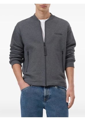 Closed zip-front cotton sweater - Grey