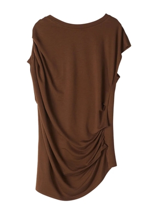 Stylein Canalita draped cap-sleeve top - Brown