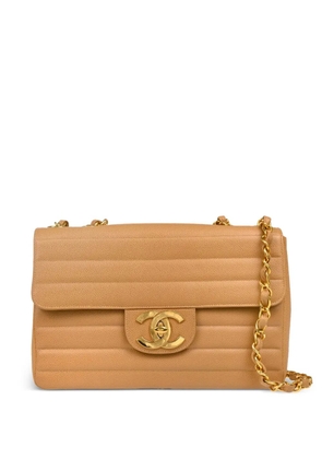CHANEL Pre-Owned 1995 Jumbo Classic Flap shoulder bag - Neutrals