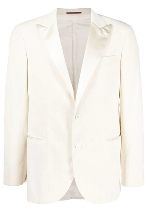 Brunello Cucinelli silk-lapel single-breasted blazer - White