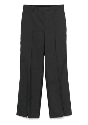 Gucci logo-embroidered straight-leg trousers - Grey