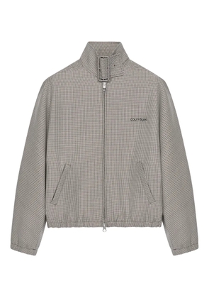 Courrèges houndstooth-pattern bomber jacket - Brown