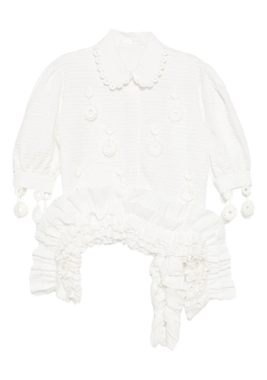 RÓISÍN PIERCE floral-embellished blouse - White