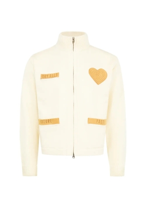 Human Made zip-up heart-patch cardigan - Neutrals