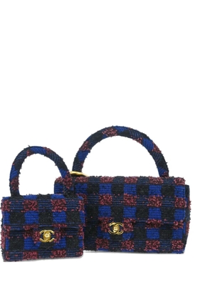 CHANEL Pre-Owned 1992 Tweed Classic Flap two-in-one handbag set - Blue