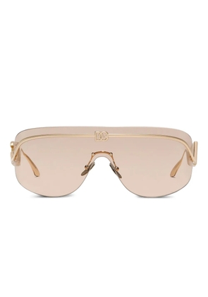 Dolce & Gabbana Eyewear logo-plaque pilot-frame sunglasses - Gold