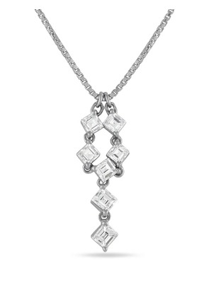 LB Exclusive platinum tiered-design diamond necklace - Silver