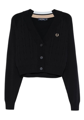 Fred Perry cable-knit cropped cardigan - Blue