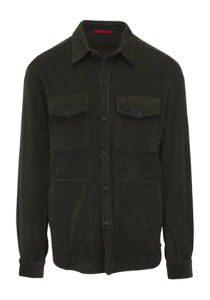Isaia corduroy pocketed shirt jacket - Green