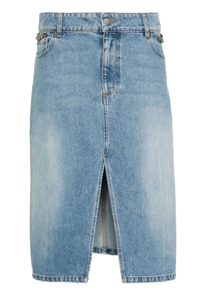 Stella McCartney Iconic Falabella chain-link denim skirt - Blue