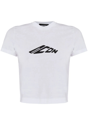DSQUARED2 logo-printed cropped T-shirt - White