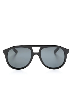 Gucci Eyewear logo-plaque oversize-frame sunglasses - Black