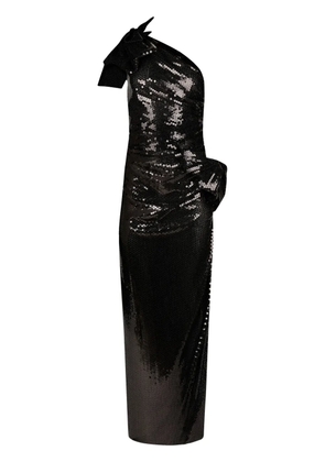 Nina Ricci sequin-embellished one-shoulder dress - Black