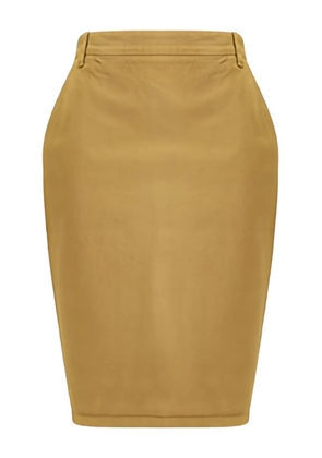 Saint Laurent rear-slit cotton midi skirt - Yellow