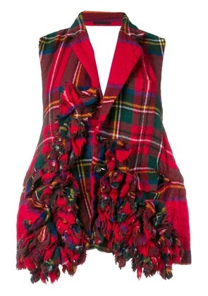 Comme Des Garçons Pre-Owned 2000's tartan open back top - Red