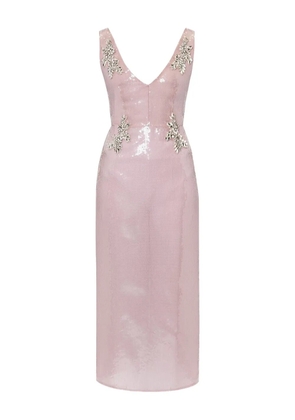 ERDEM sequin-embellished v-neck dress - Pink