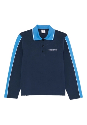 Casablanca long-sleeve stripe polo shirt - Blue