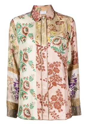 Pierre-Louis Mascia floral-print silk shirt - Brown