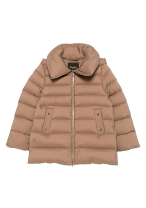 Moorer quilted hooded jacket - Brown
