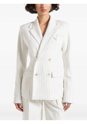 Manière De Voir Maia pinstripe double-breasted blazer - White