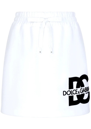 Dolce & Gabbana logo-print cotton-blend miniskirt - White