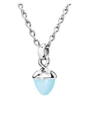 TAMARA COMOLLI 18kt white gold Aqua Chalcedony Flamenco pendant