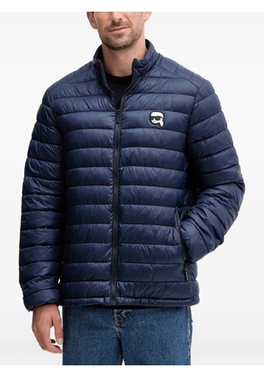 Karl Lagerfeld logo-appliqué quilted jacket - Blue