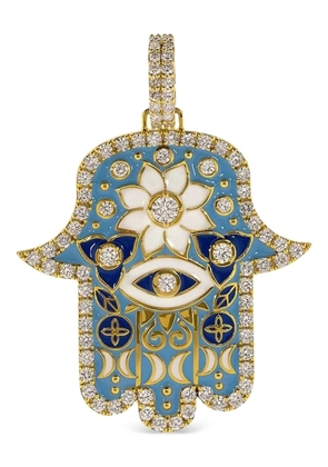 BUDDHA MAMA 20K yellow gold large Hamsa diamond pendant