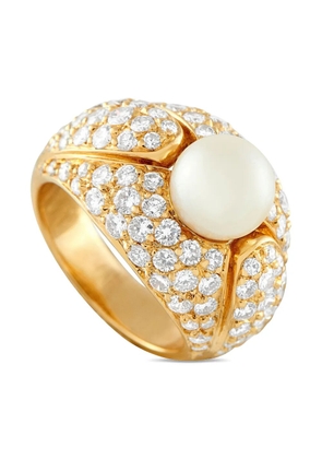 Cartier 18K yellow gold diamond and pearl ring