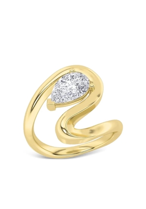 Tilla 14K yellow gold diamond twisted ring