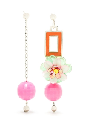 Amir Slama Bijoux Flor asymmetric drop earrings - Pink
