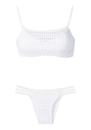 Amir Slama open-knit bikini set - White