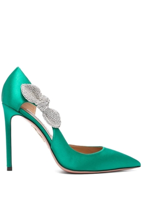 Aquazzura 105mm Very Bow Tie Crystal pumps - Green