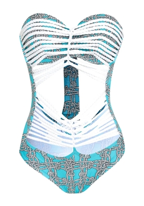 Amir Slama rope detailing one-piece - Blue