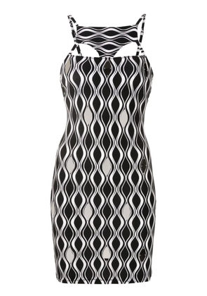 Amir Slama wave-print bodycon mini dress - Black