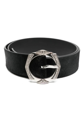 Madison.Maison crystal-embellished leather belt - Black