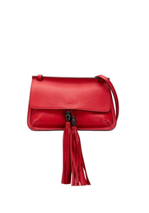 Gucci Pre-Owned 2000-2015 Medium Leather Bamboo Daily crossbody bag - Red