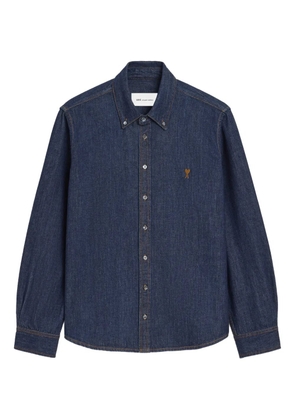 AMI Paris Ami De Coeur logo-embroidery shirt - Blue
