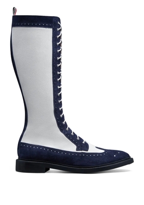 Thom Browne Longwing suede knee-high boots - White