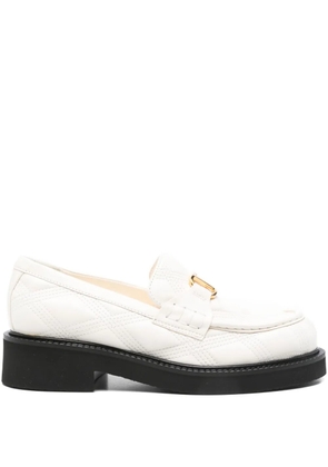 Valentino Garavani quilted-pattern VLogo Signature loafers - White