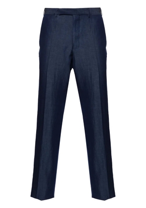 Zegna pressed-crease straight-leg trousers - Blue