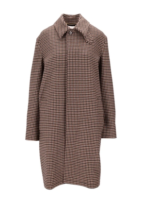 Saint Laurent Vichy checked coat - Brown