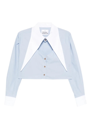 Vivienne Westwood cut-off oversized-collar shirt - Blue