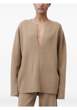 Allude v-neck knitted top - Neutrals